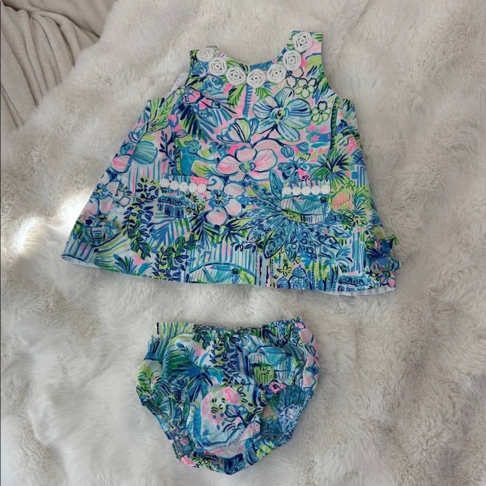 Lilly Pulitzer Blue and Pink Kids Matching Set - Picture 1 of 2